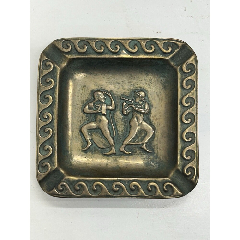 Vintage Ceramic Made In Italy Numbered Ashtray Ancient Greek Dancers B-8